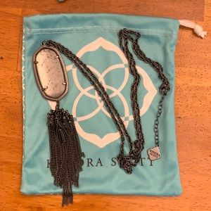 Rayne Gunmetal Long Pendent Necklace